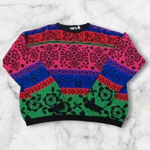 Vintage 90s In The Park Colorful Cosby Sweater Size M